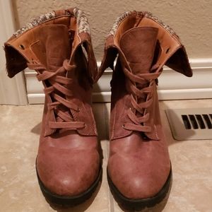 Pleather combat boots
